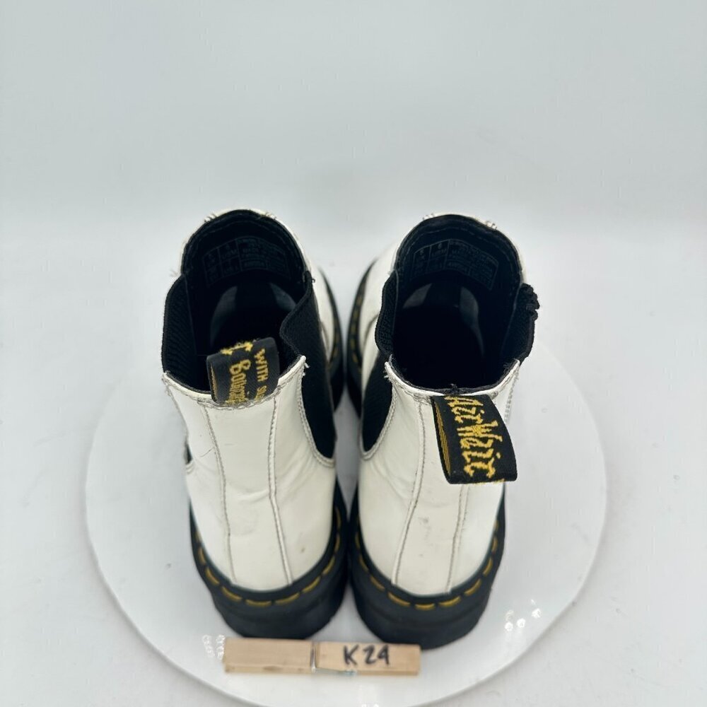 Dr. Martens 2976 Quad Women Size 7 White Leather Elastic Platform Chelsea Boot - Picture 9 of 11